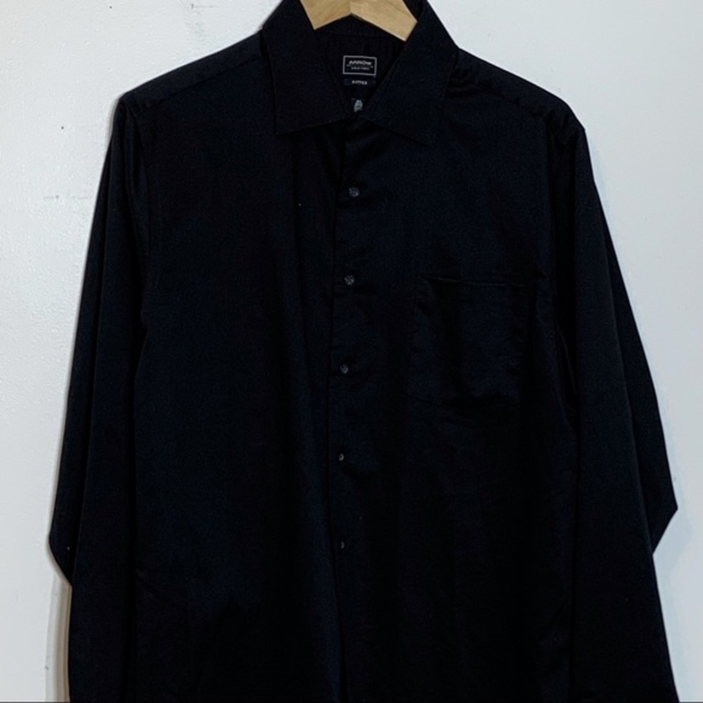 EUC Arrow fitted black button down‎ dress shirt - Picture 2 of 7
